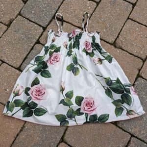 Dolce & Gabbana Rose Print Poplin Girls Spring Dress Size Kids 3, Made in Italy